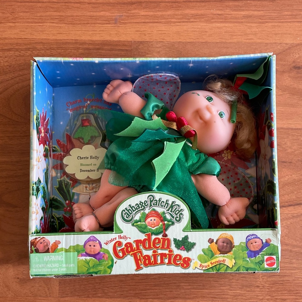 Cabbage Patch kids winter holly garden fairies